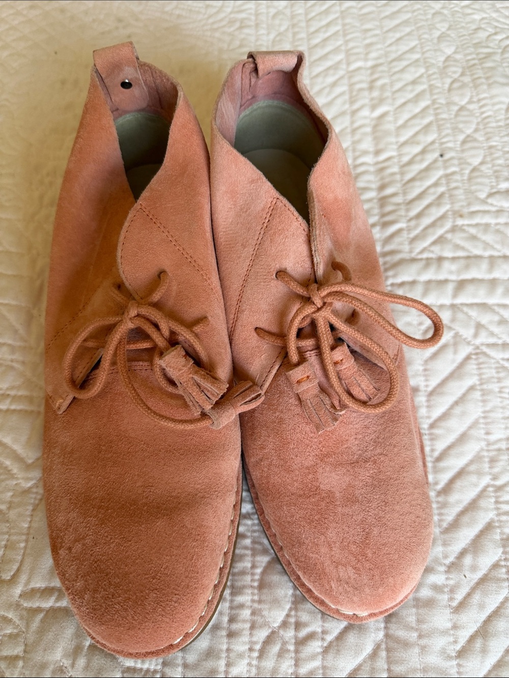 Hush Puppies Women's Suede Lace-Up Ankle Boots in Dusty Pink